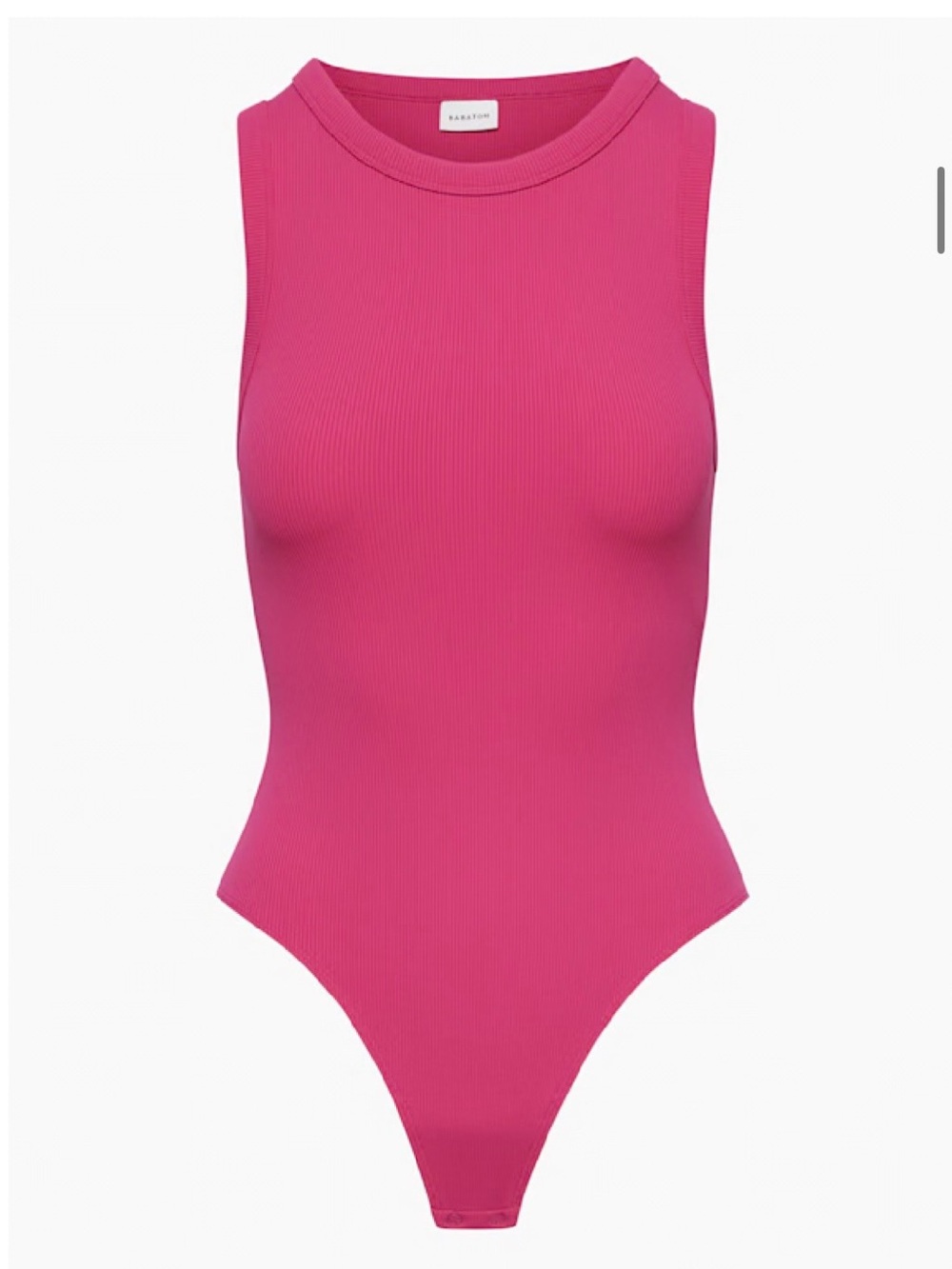 Babaton Aritzia Women's Pink Ribbed One-Piece Bodysuit